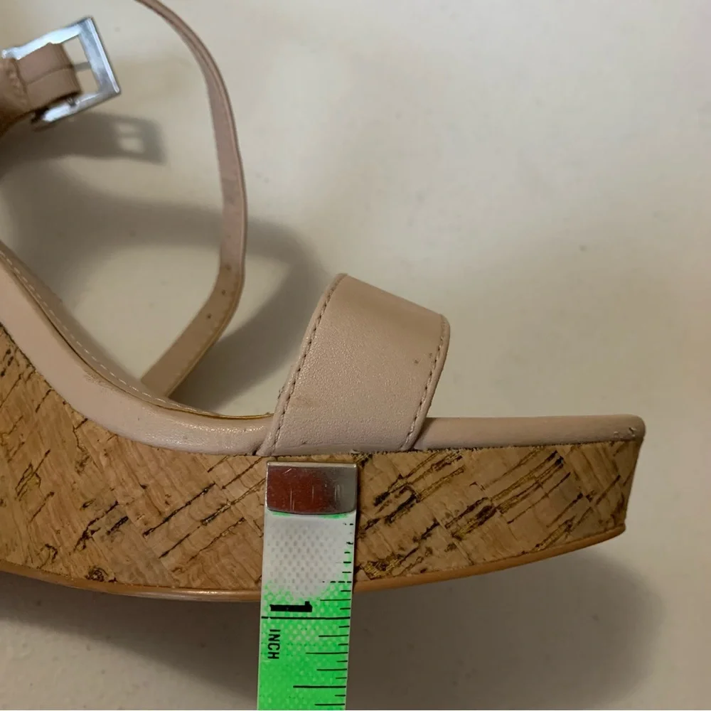 Charles by Charles David Beige Lindy Cork Wedge Platform Sandals Size 11